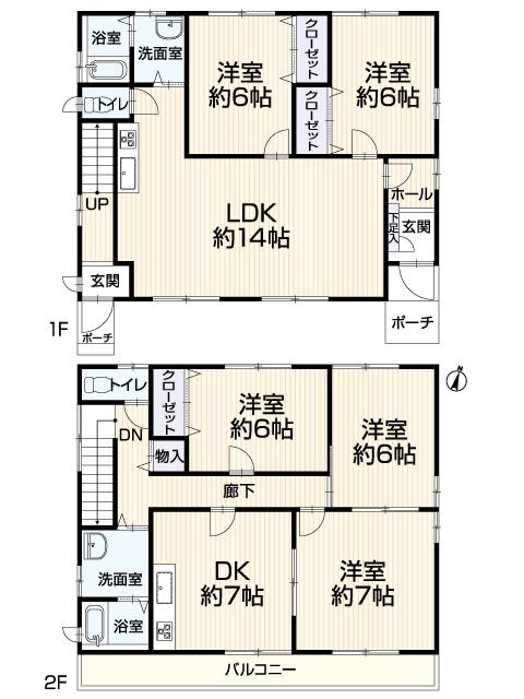 Floor plan. 19,800,000 yen, 5LDDKK, Land area 258.54 sq m , Building area 131.2 sq m