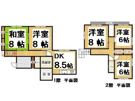 Floor plan. 13,900,000 yen, 5DK, Land area 221.25 sq m , Building area 110.02 sq m