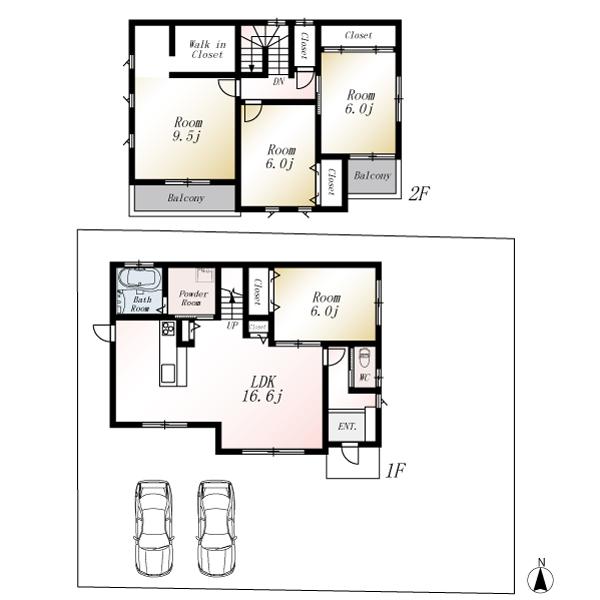 Floor plan. (No. 3 locations), Price 21,800,000 yen, 4LDK, Land area 259.42 sq m , Building area 108.06 sq m