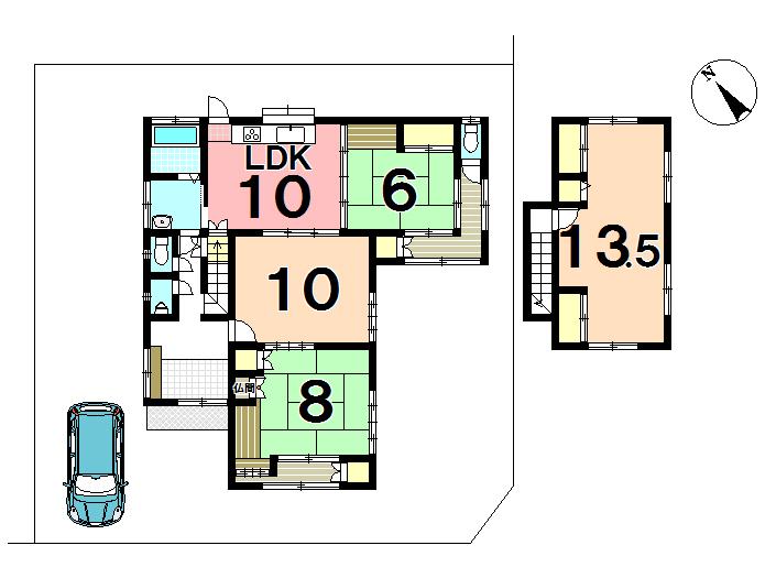 Floor plan. 12.8 million yen, 4LDK, Land area 247.74 sq m , Building area 133.41 sq m