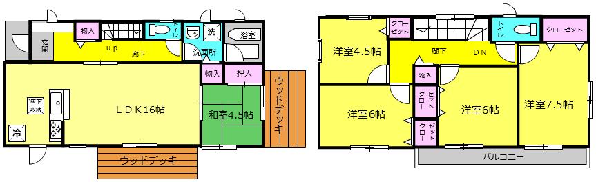 Floor plan. 27,800,000 yen, 5LDK, Land area 337.56 sq m , Building area 105.3 sq m Floor