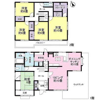 Floor plan. 5L ・ DK type + housework room + walk-in closet