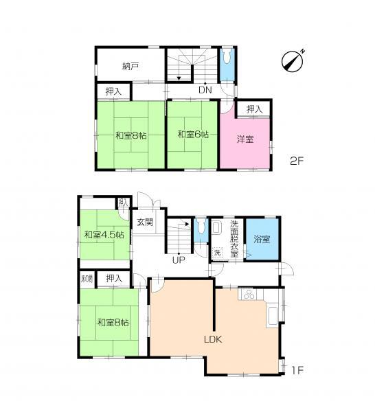 Floor plan. 23.8 million yen, 5LDK+S, Land area 376.85 sq m , Building area 144.16 sq m