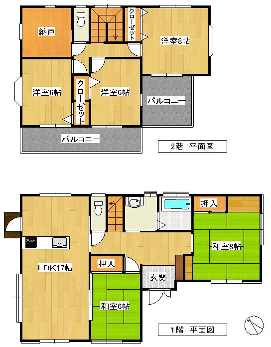Floor plan. 13.5 million yen, 5LDK + S (storeroom), Land area 218.65 sq m , Building area 127.1 sq m