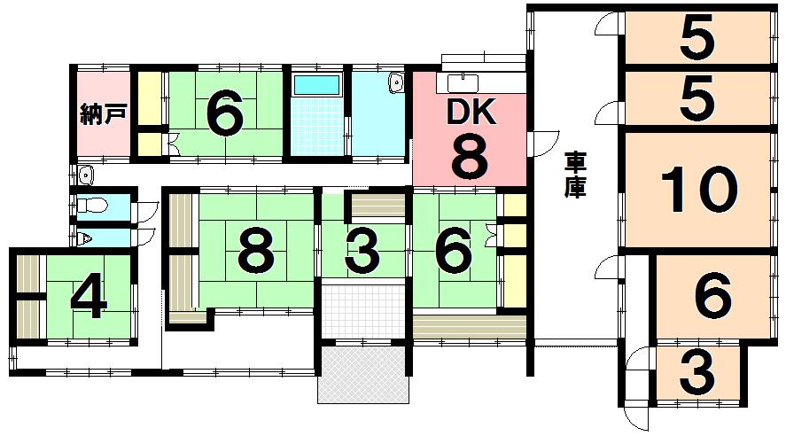 Floor plan. 14.9 million yen, 4DK + S (storeroom), Land area 1,867 sq m , Building area 134.37 sq m