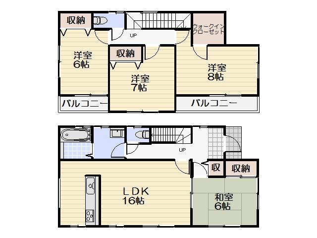 Floor plan. 25,480,000 yen, 4LDK, Land area 233.12 sq m , Building area 105.99 sq m