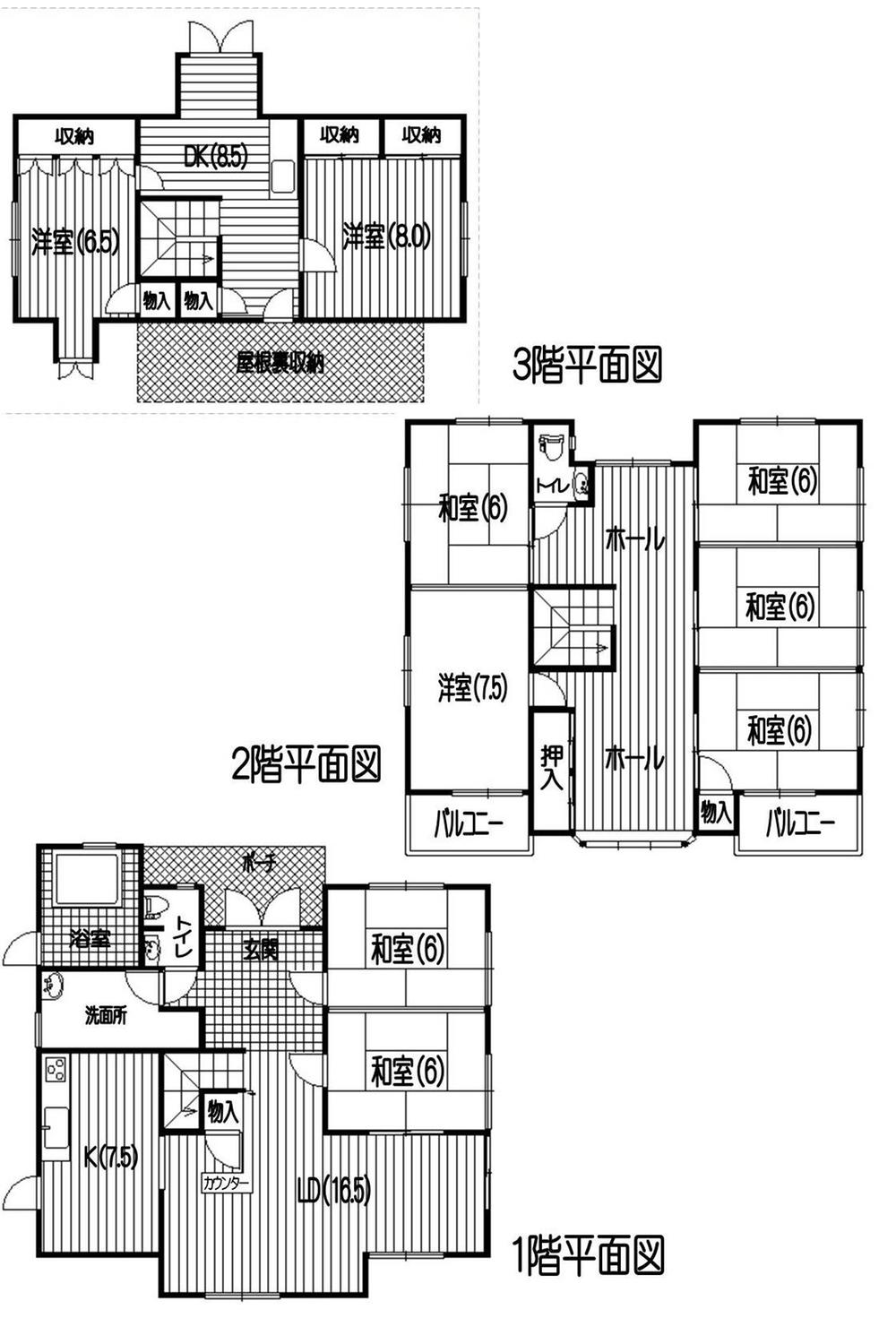 Floor plan. 19.5 million yen, 9LDDKK, Land area 177.59 sq m , Building area 218.18 sq m