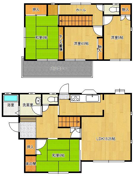 Floor plan. 16,900,000 yen, 4LDK, Land area 213.78 sq m , Building area 116.98 sq m