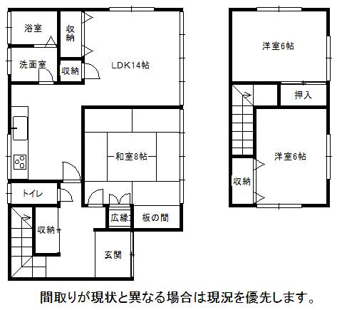 Floor plan. 13.8 million yen, 3LDK, Land area 147.11 sq m , Building area 84.87 sq m