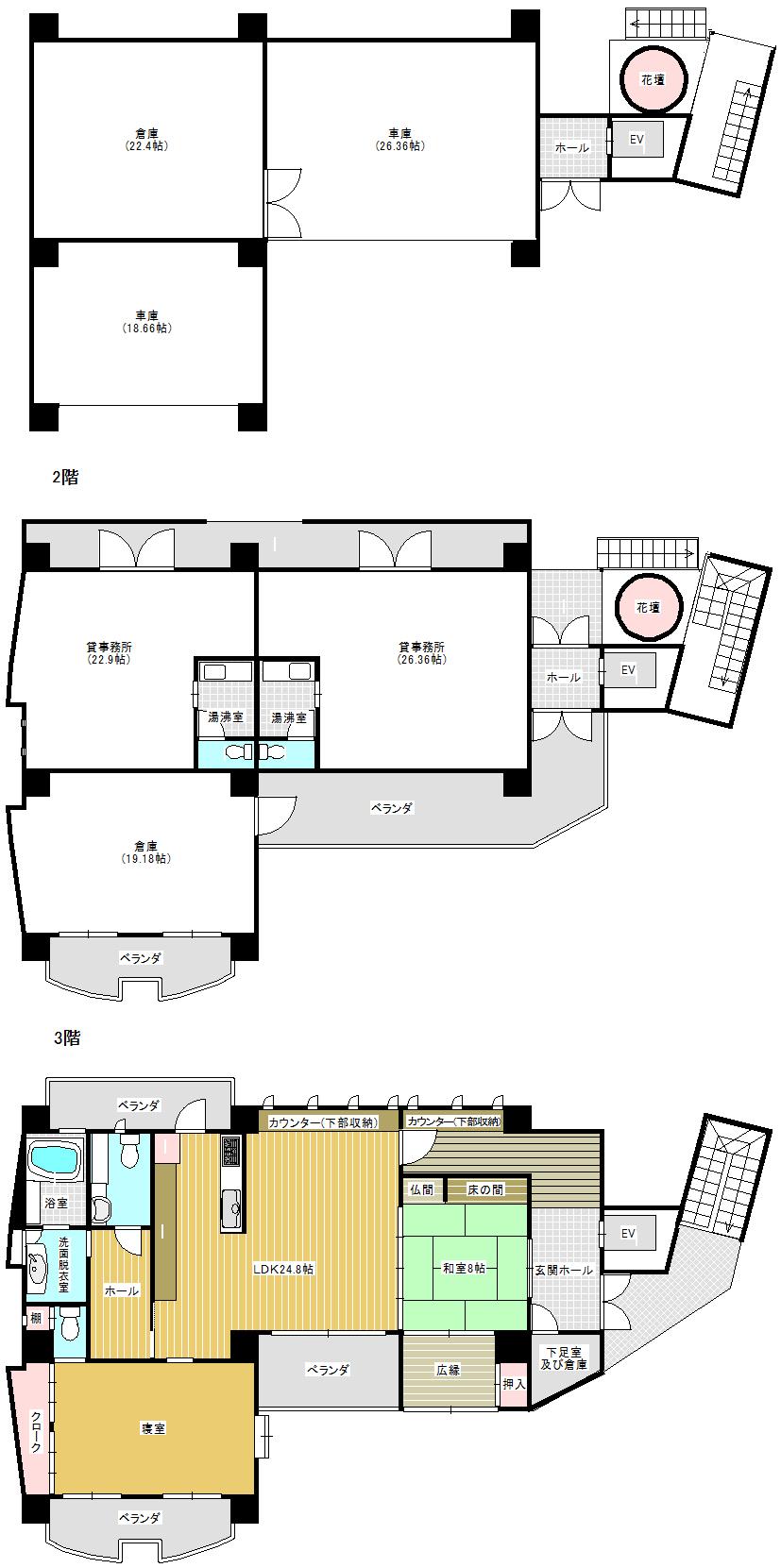 Floor plan. 59,800,000 yen, 5LDK + 3S (storeroom), Land area 269.97 sq m , Building area 380.14 sq m