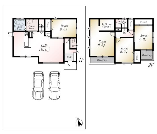 Floor plan. (No. 1 point), Price 23.8 million yen, 4LDK, Land area 263.06 sq m , Building area 108.06 sq m