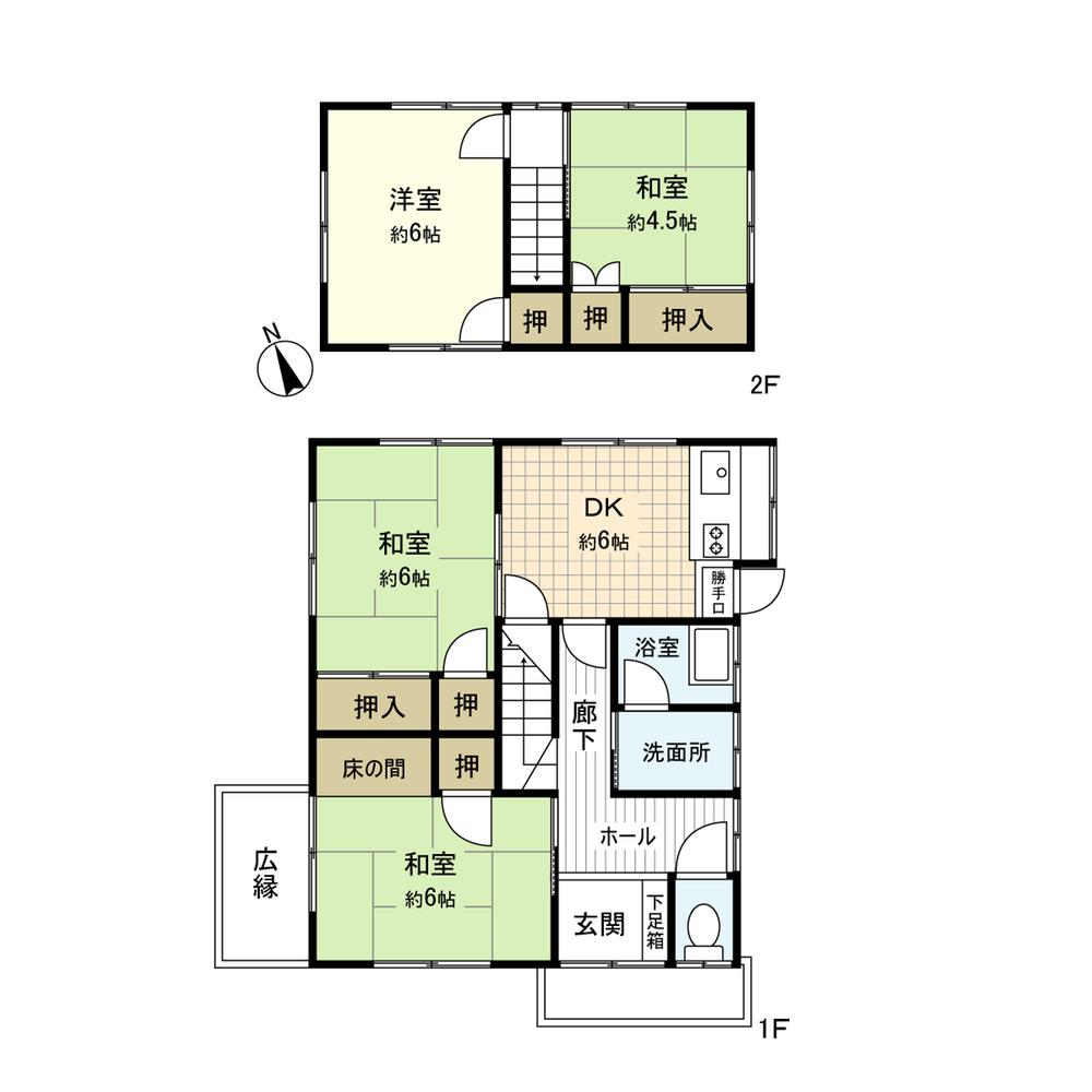 Floor plan. 5.9 million yen, 4DK, Land area 213.28 sq m , Building area 74.21 sq m