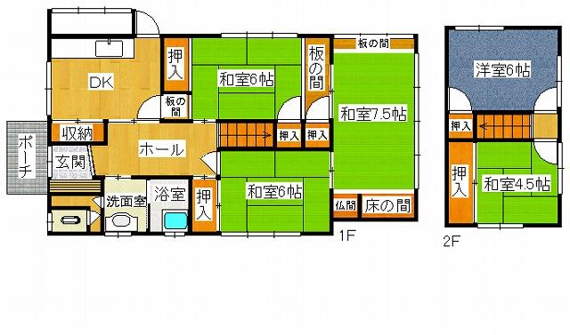 Floor plan. 6.8 million yen, 5DK, Land area 166.86 sq m , Building area 89.43 sq m