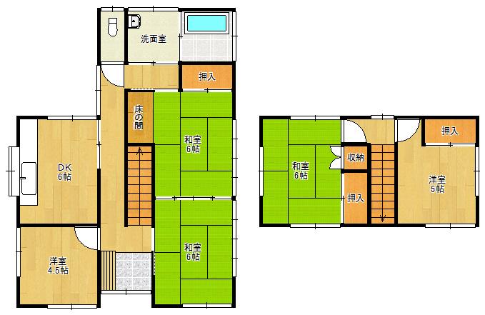 Floor plan. 3.9 million yen, 5DK, Land area 121.05 sq m , Building area 96.95 sq m
