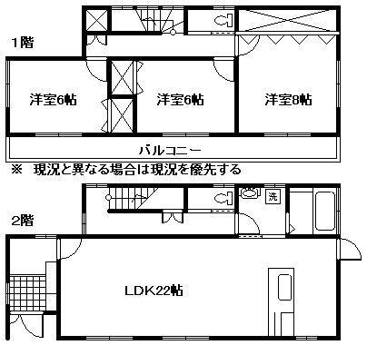 Floor plan. 18.9 million yen, 3LDK, Land area 199.27 sq m , Building area 106.81 sq m