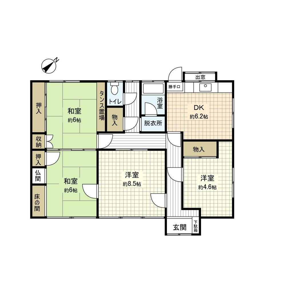 Floor plan. 5.8 million yen, 4DK, Land area 281.36 sq m , Building area 90.25 sq m