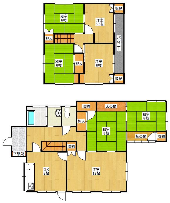 Floor plan. 8.9 million yen, 7DK, Land area 189.8 sq m , Building area 120.47 sq m