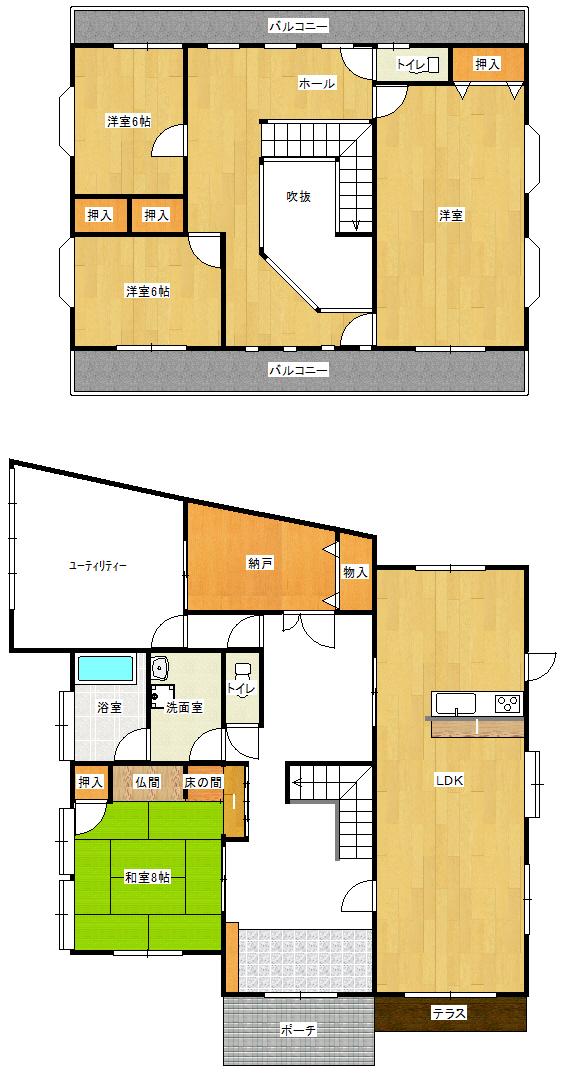 Floor plan. 35 million yen, 5LDK + S (storeroom), Land area 996.99 sq m , Building area 170.89 sq m