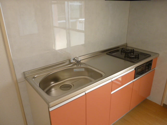 Kitchen. Two-burner gas stove with sink