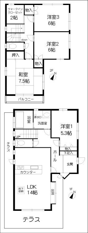 Floor plan. 15.8 million yen, 4LDK + S (storeroom), Land area 233.19 sq m , Building area 123 sq m