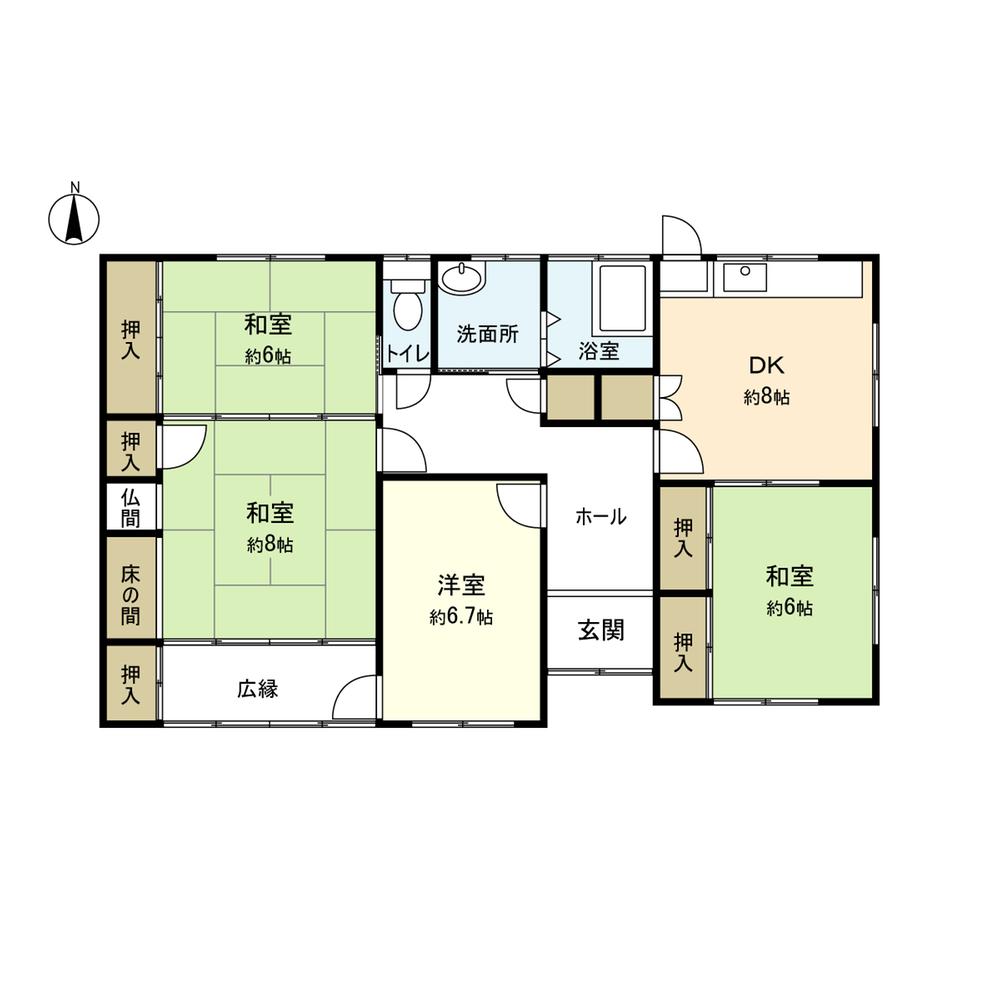 Floor plan. 6.7 million yen, 4DK, Land area 339.85 sq m , Building area 99.71 sq m