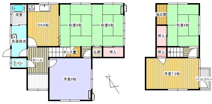 Floor plan. 5.8 million yen, 5DK, Land area 165.41 sq m , Building area 79.78 sq m