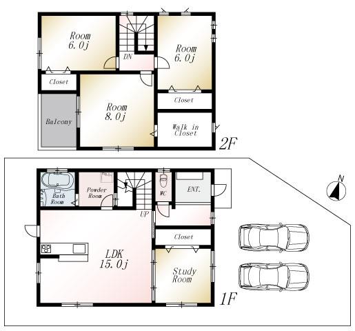Floor plan. (No. 9 locations), Price 19,980,000 yen, 4LDK, Land area 159.22 sq m , Building area 99.37 sq m