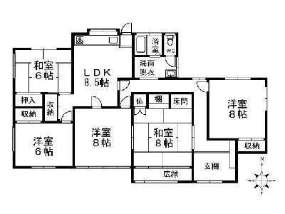 Floor plan. 16.5 million yen, 5LDK, Land area 546.39 sq m , Building area 131.57 sq m