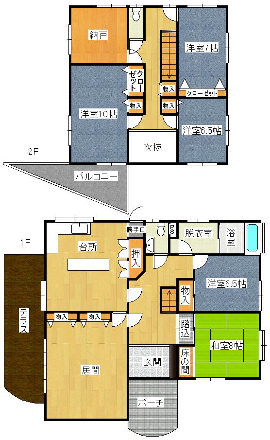 Floor plan. 21 million yen, 5LDK, Land area 520 sq m , Building area 182.3 sq m