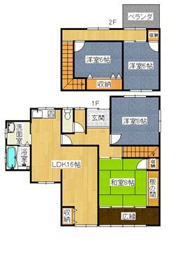 Floor plan. 13.8 million yen, 4LDK, Land area 288.67 sq m , Building area 133.08 sq m
