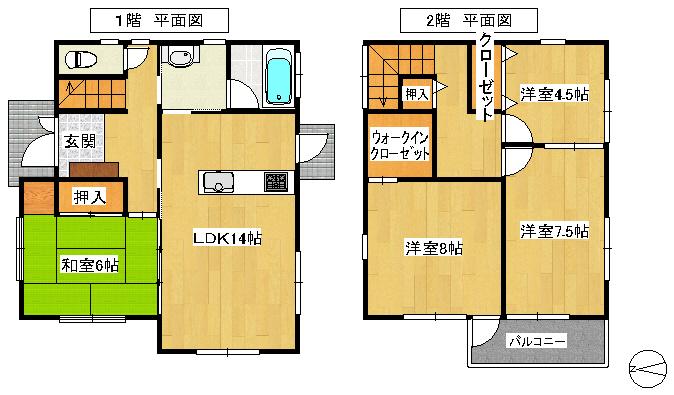 Floor plan. 15.8 million yen, 4LDK, Land area 257.03 sq m , Building area 99.36 sq m