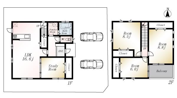 Floor plan. (No. 4 locations), Price 19,800,000 yen, 4LDK, Land area 155.38 sq m , Building area 105.16 sq m