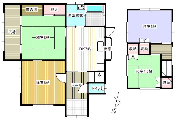 Floor plan. 3.6 million yen, 4DK, Land area 169.39 sq m , Building area 74.7 sq m