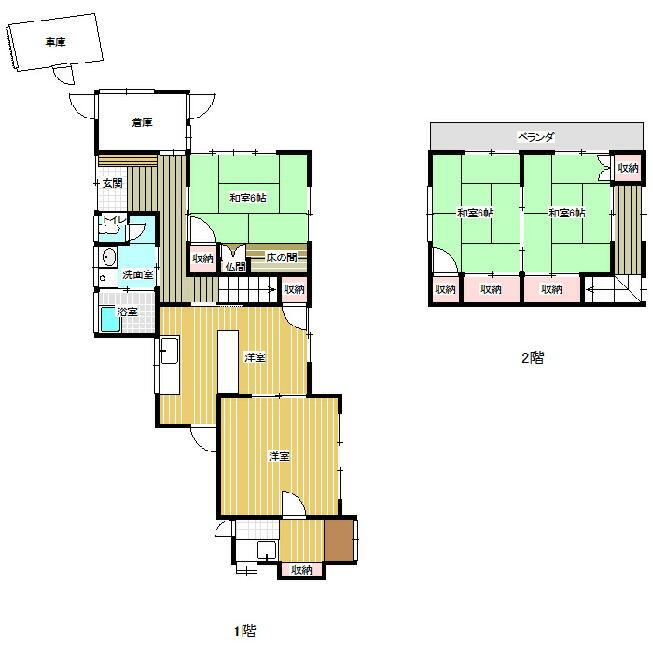 Floor plan. 12 million yen, 4DK, Land area 212.85 sq m , Building area 99.99 sq m