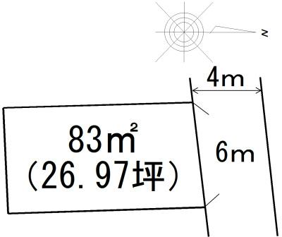Compartment figure. Land price 1.03 million yen, Land area 83 sq m
