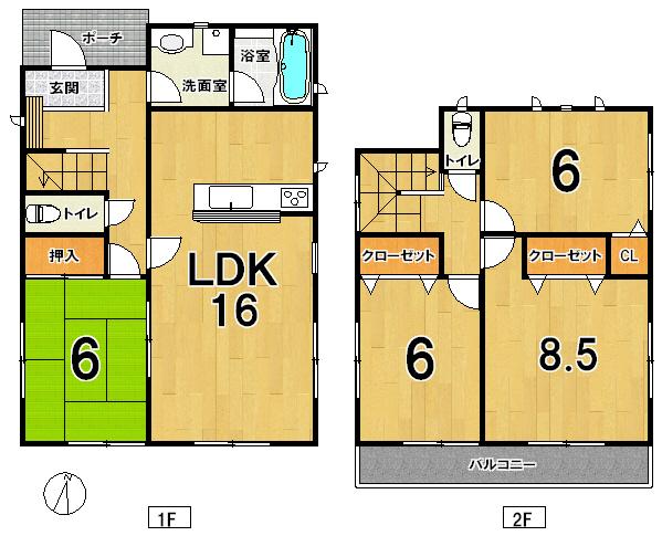 Floor plan. Price 23.8 million yen, 4LDK, Land area 199.08 sq m , Building area 98.01 sq m