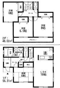 Floor plan. 23,980,000 yen, 4LDK, Land area 182.3 sq m , Building area 104.33 sq m   ☆ 4LDK ☆