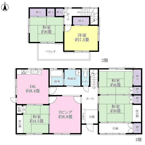 Floor plan. 19.5 million yen, 5LDK, Land area 332.28 sq m , Building area 130.57 sq m