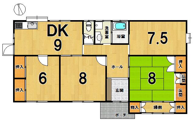 Floor plan. 20.4 million yen, 4DK, Land area 216.26 sq m , Building area 99.27 sq m
