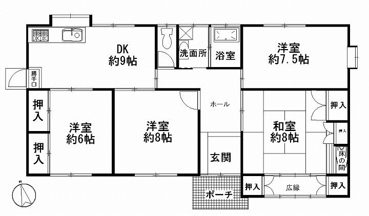 Floor plan. 20.4 million yen, 4DK, Land area 216.26 sq m , Building area 99.27 sq m land