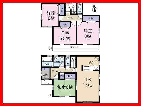 Floor plan. 23,980,000 yen, 4LDK, Land area 182.3 sq m , Building area 104.33 sq m Floor