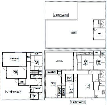 Floor plan. 16.8 million yen, 7LDK, Land area 638.18 sq m , Building area 242.84 sq m