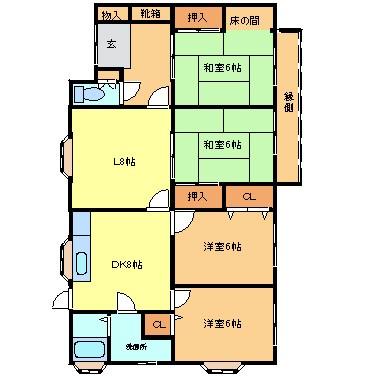 Floor plan. 9.8 million yen, 5DK, Land area 276.88 sq m , Building area 99.41 sq m