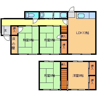 Floor plan. 5.9 million yen, 4LDK, Land area 229.31 sq m , Building area 98.51 sq m
