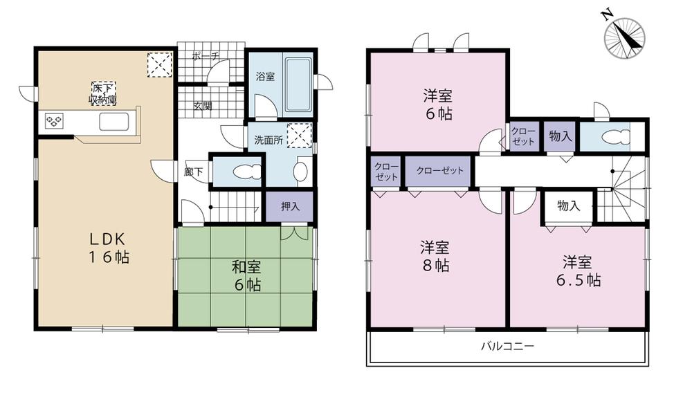 Floor plan. (2-1), Price 19,800,000 yen, 4LDK, Land area 162.89 sq m , Building area 95.53 sq m