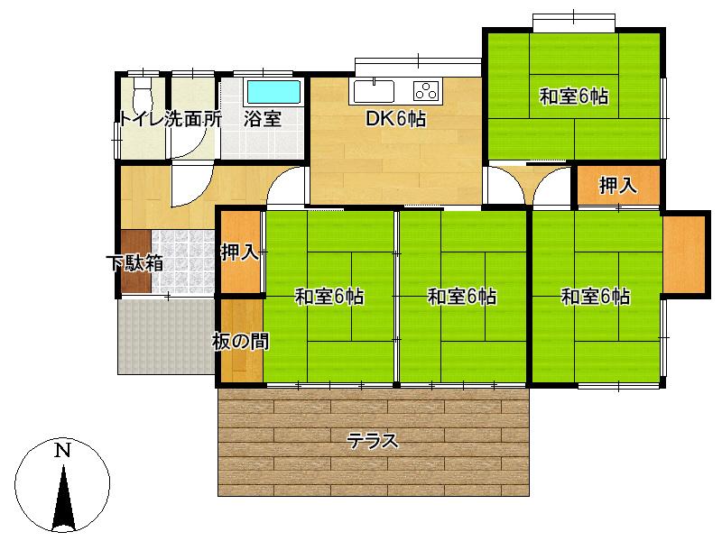 Floor plan. 5.8 million yen, 4DK, Land area 216 sq m , Building area 77.25 sq m