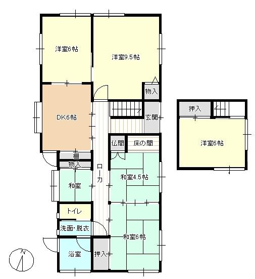 Floor plan. 12.5 million yen, 5DK + S (storeroom), Land area 180.08 sq m , Building area 105.31 sq m