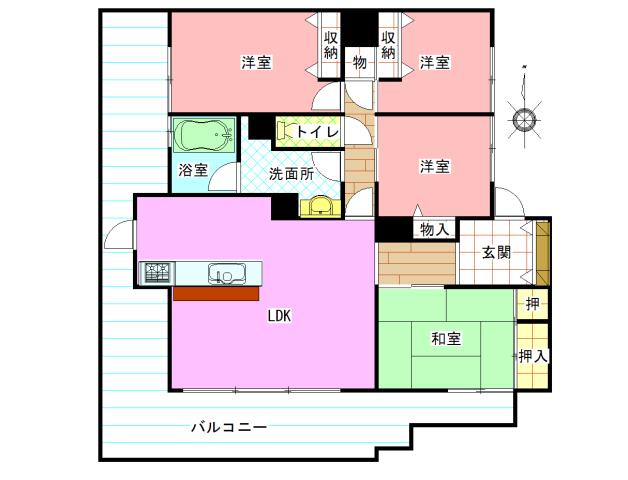 Floor plan. 4LDK, Price 17.8 million yen, Occupied area 85.48 sq m , Balcony area 36.16 sq m