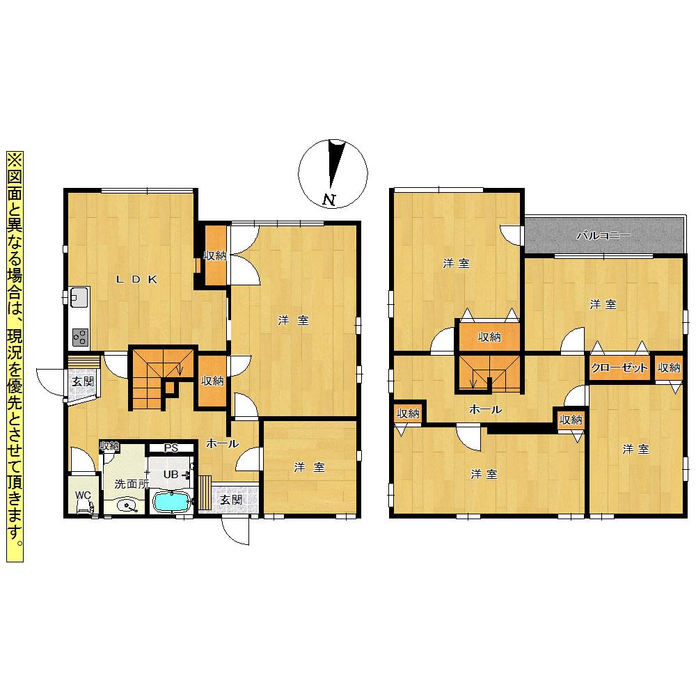 Floor plan. 21,800,000 yen, 6LDK, Land area 245.54 sq m , Building area 149.12 sq m