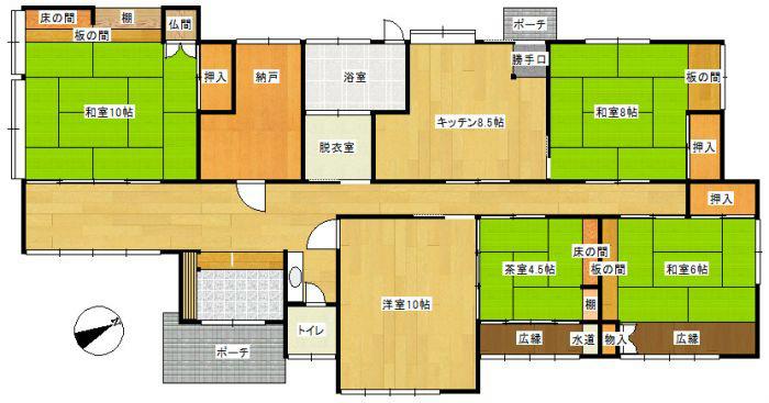 Floor plan. 24,800,000 yen, 5DK+S, Land area 628.1 sq m , Building area 171.06 sq m